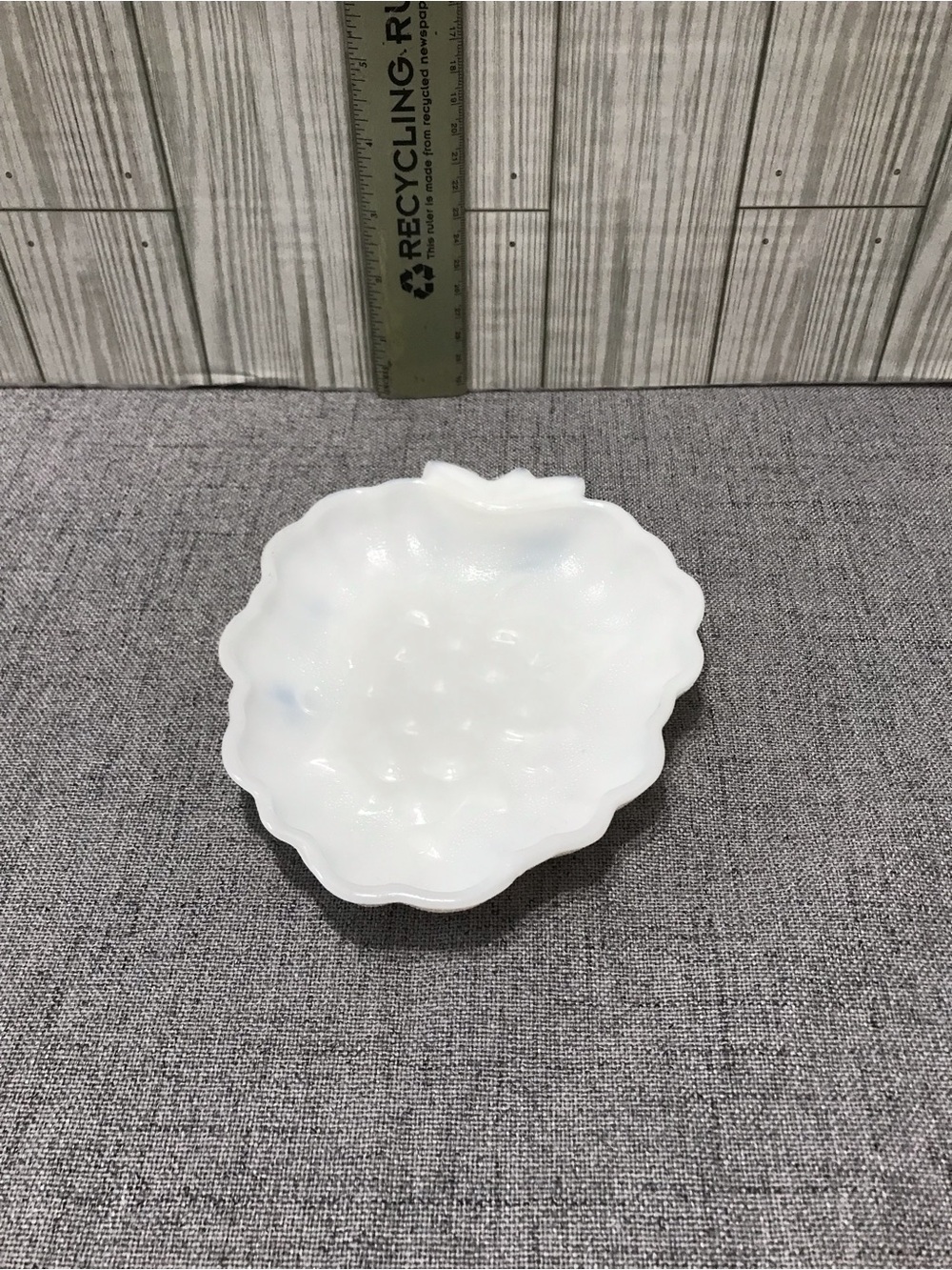 Vintage hazel atlas milk glass grape pattern dish
